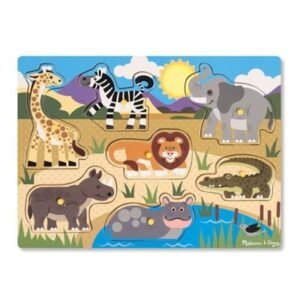 02 MELISSA & DOUG Safari Peg Puzzle - 7 Pieces