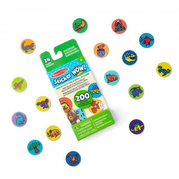 03 Melissa & Doug Sticker WOW! Dinosaur - Mini Activity Pad & Refill Stickers (200+ Stickers, Stamper Not Included)